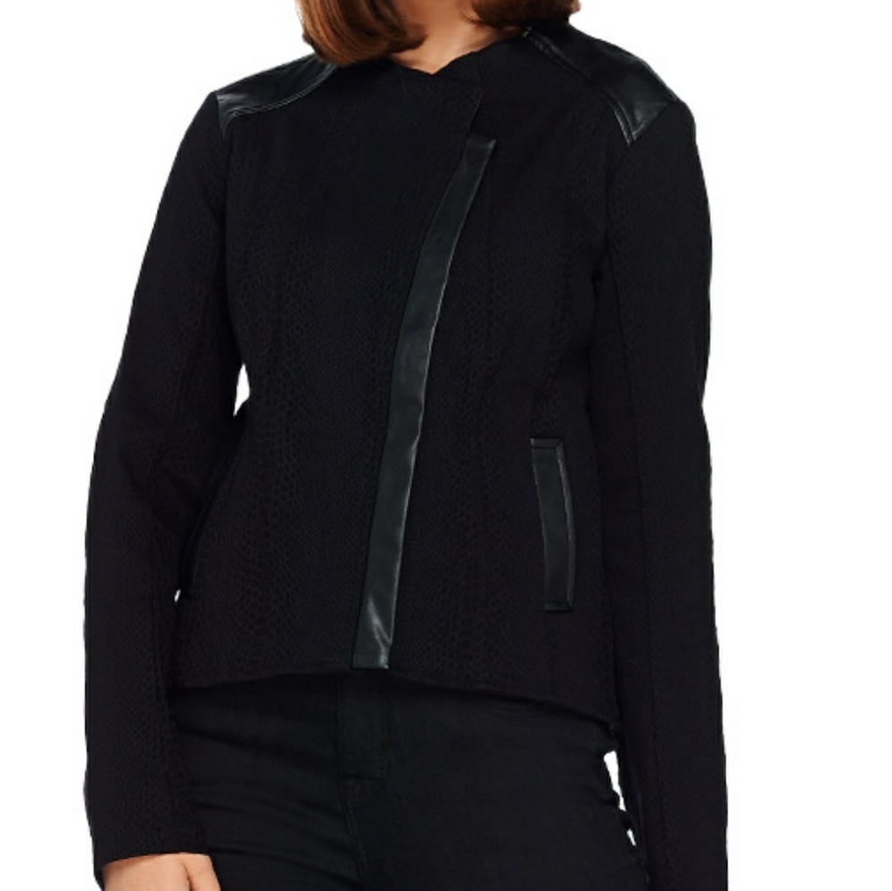 SA by Seth Aaron snake embossed jacket with faux